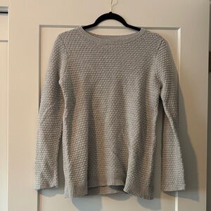 LOFT Textured Knit Sweater in Light Gray